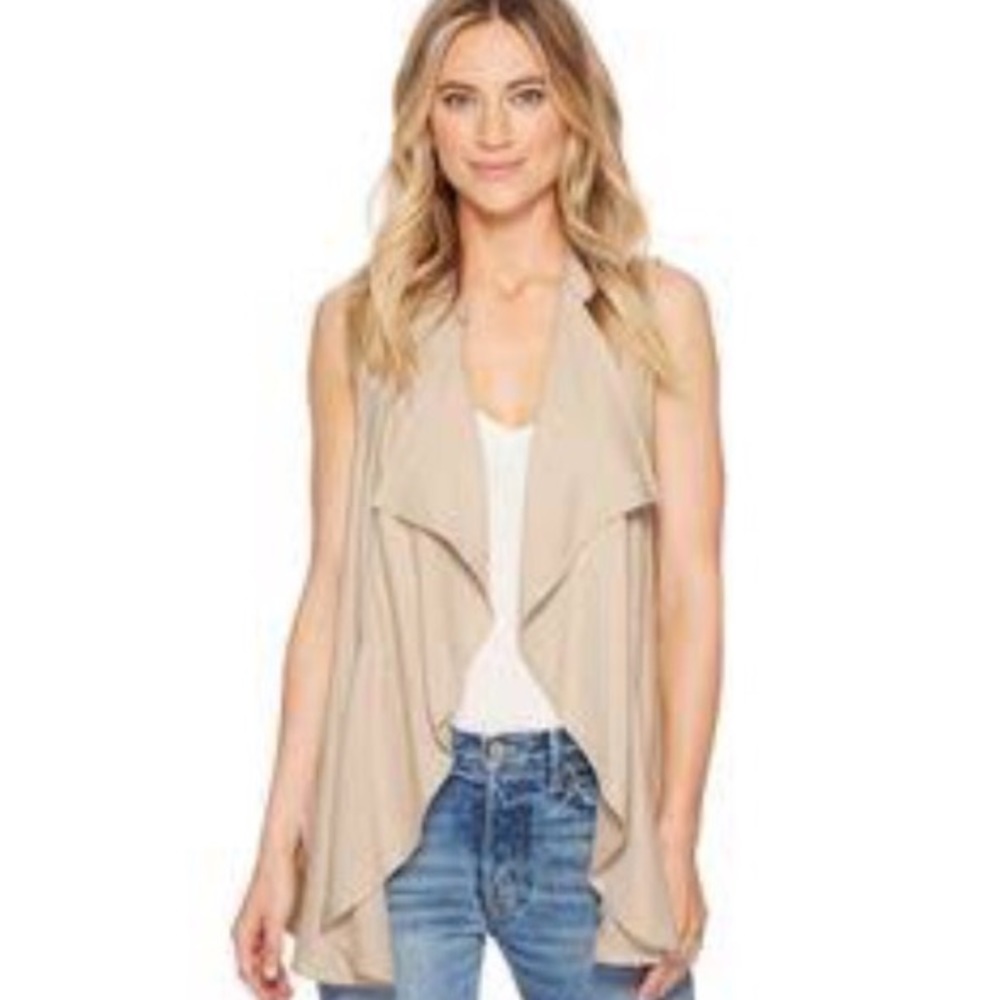 Jack by BB Dakota Dorothy Drape Vest in Khaki XS
